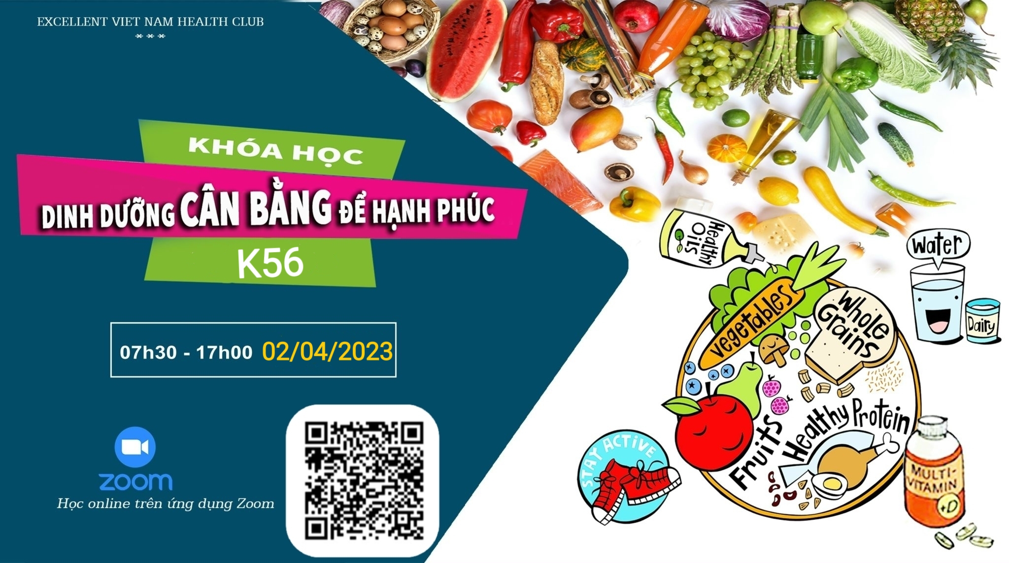 KHÓA HỌC “DINH DƯỠNG CÂN BẰNG ĐỂ HẠNH PHÚC” K56 – 2/4/2023